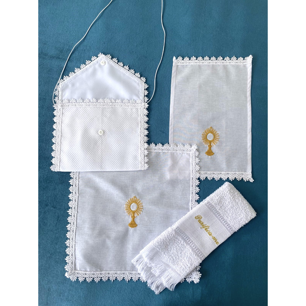 Bolsa Viático - Ostensório - Renda Gruipir - LITUA em Oferta na Shopee