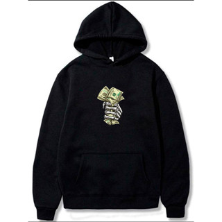 Moletom Blusa De Frio Canguru Plus Size tamanhos grandes Desenho mão dolar