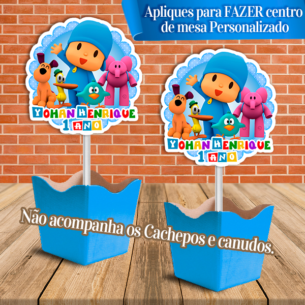 10 Apliques para FAZER Centro de Mesa Personalizado Pocoyo