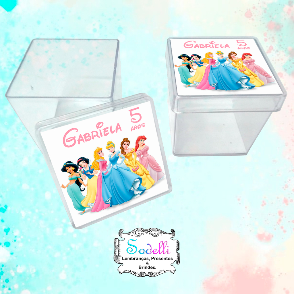 Lembrancinhas Princesas Disney - 30 | 20 | 10 Caixinhas Acrílicas Personalizadas