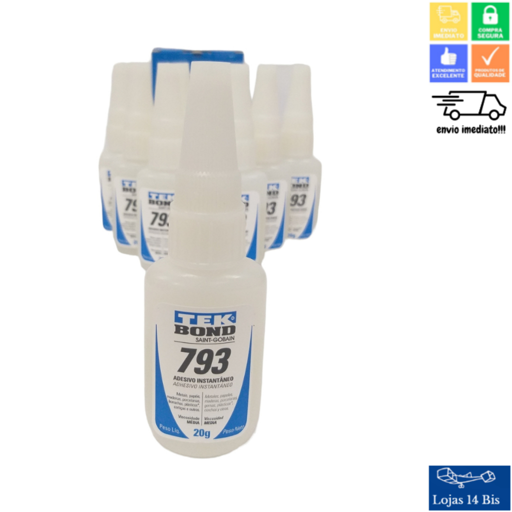 Cola Instantânea Adesiva 793 Tek Bond 20g Cola Tudo Unha Postiça