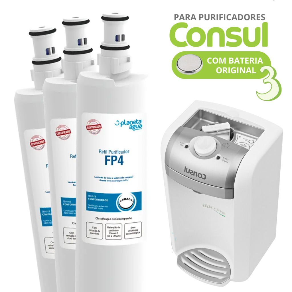 Kit 3 Refil Filtro Purificador De Água Consul Compatível Cpc31 Cpb34 Cix06ax