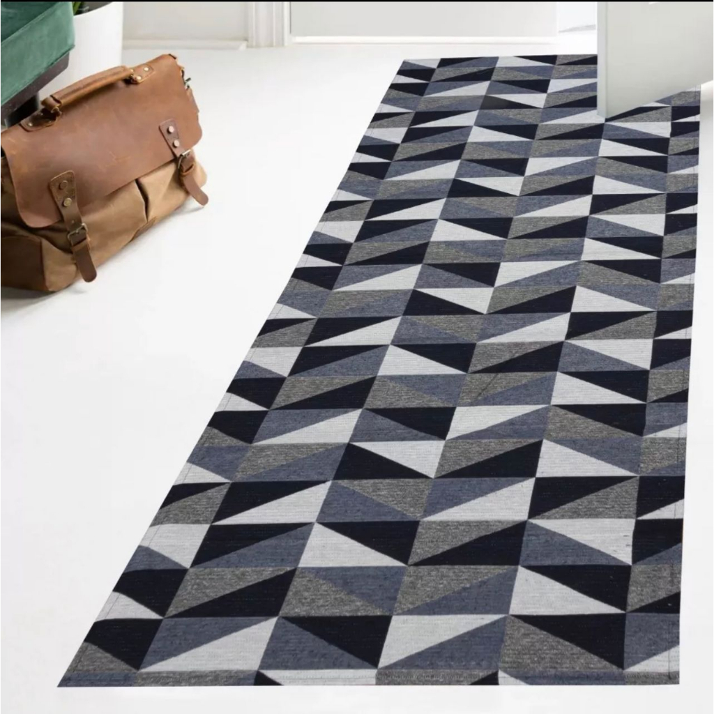 Tapete Passadeira Emborrachado 2,00 x 0,65 Geométrico para Quarto, Sala, Escritório Antiderrapante em Oferta na Shopee