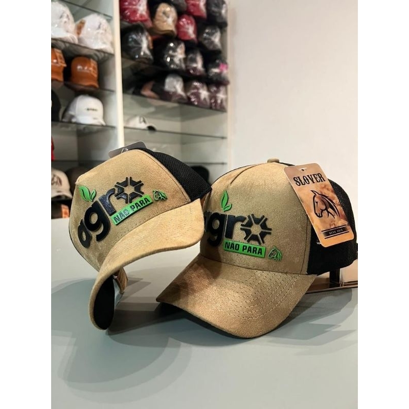 Boné Slover Agro não para, eu sou do Agro, made in Agro, vida no campo
