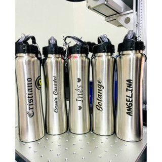 Garrafa térmica com NOME personalizada a laser Inox