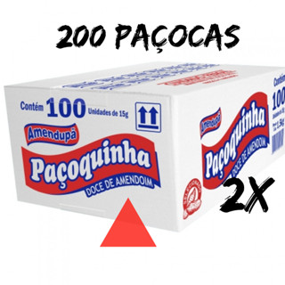 Kit 2x Doce Paçoca Rolha 1,5KG 100unid - 200 unid. de Paçoquinha Amendupã