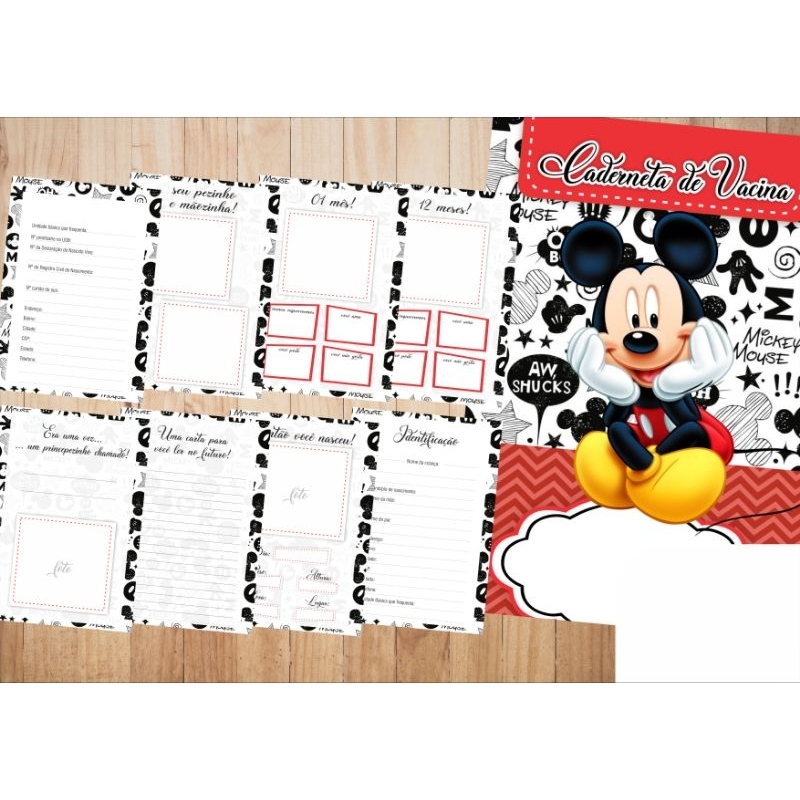 Caderneta da Saúde SUS personalizada com o tema Mickey mantenha sua saúde em dia com diversão