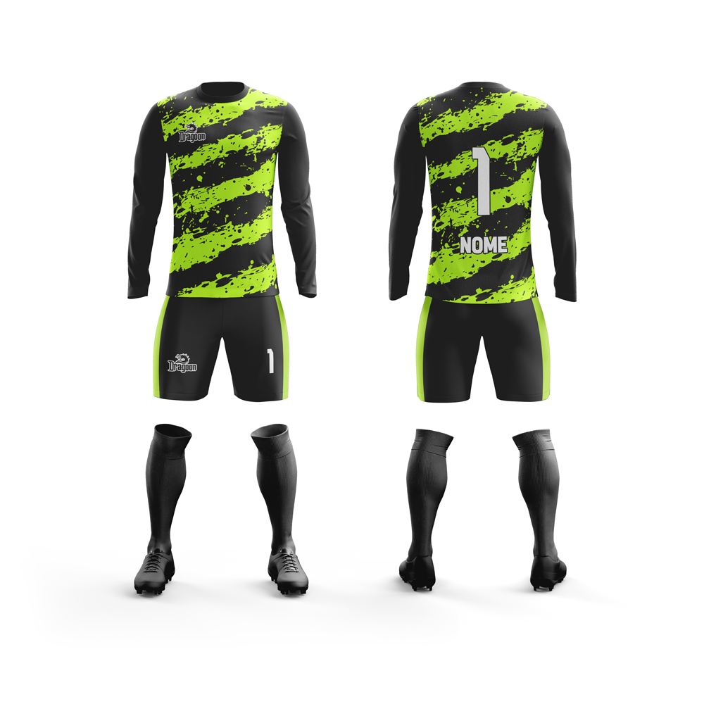 Camiseta uniforme goleiro kit camiseta calção e meião dry personalizado