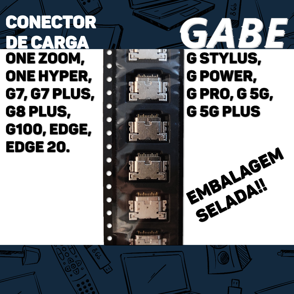 Conector de carga tipo C Motorola G7, G7 plus, G8 plus, G100, One Zoom, One Hyper, Edge, Edge 20, G Stylus, G Power 2022, G Pro, G 5G, G 5G Plus.