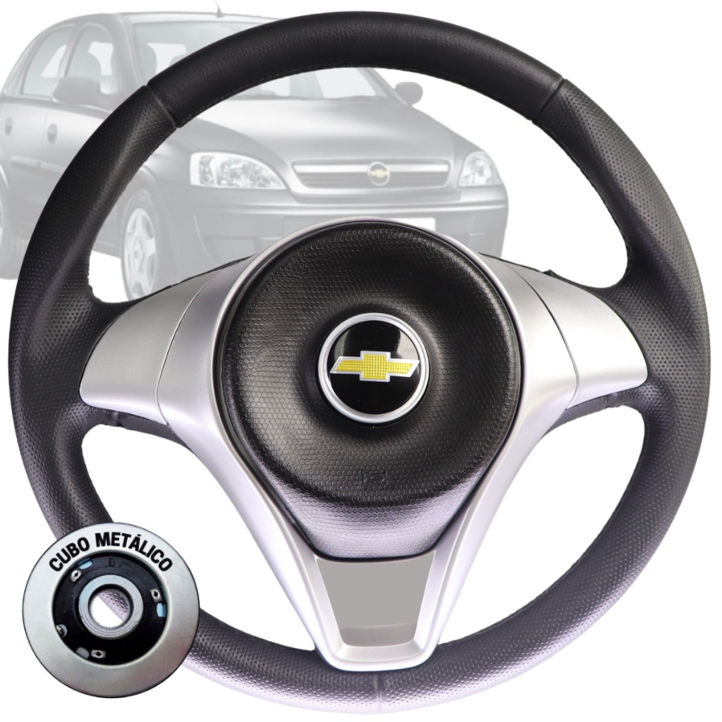 Volante Esportivo Palio Prata Para Chevrolet D20 C10 D10
