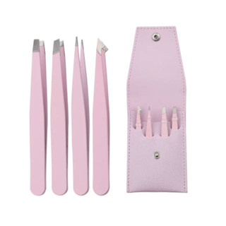 Kit 4 Pinças Com Estojo Sobrancelha Profissional Henna Envio Imediato