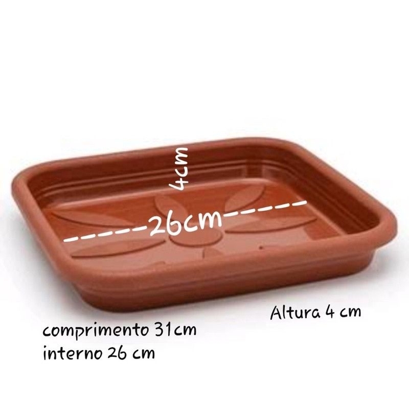 prato para plantas plasmont quadrado número 3 de plástico TERRA COTA.