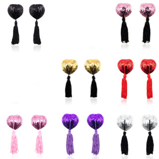 Mulheres Lingerie Lantejoula Tassel Mamilo Tampa Do Bocal Do Sutiã Pastéis Adesivos