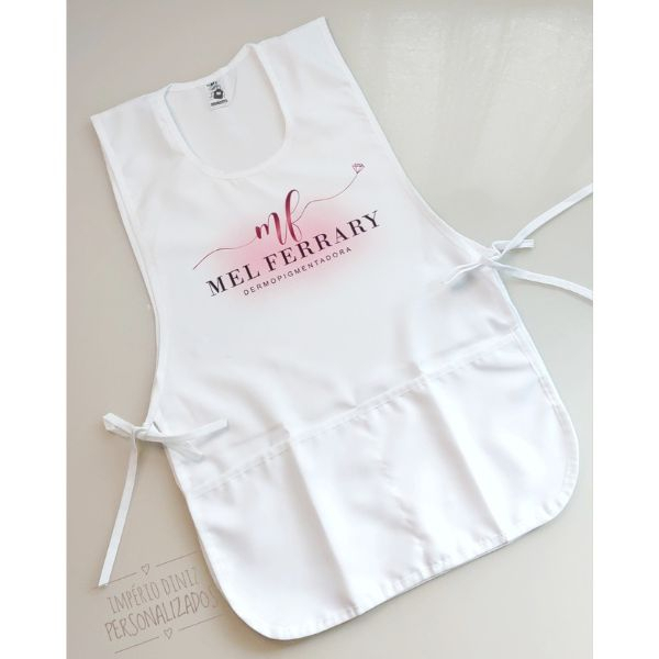 Jaleco Avental  Branco Com Sua Logo Bata -  Personalizado Feminino DESIGNER,MANICURE, PROFESSORA , cabeleireira Uniforme em Oferta na Shopee