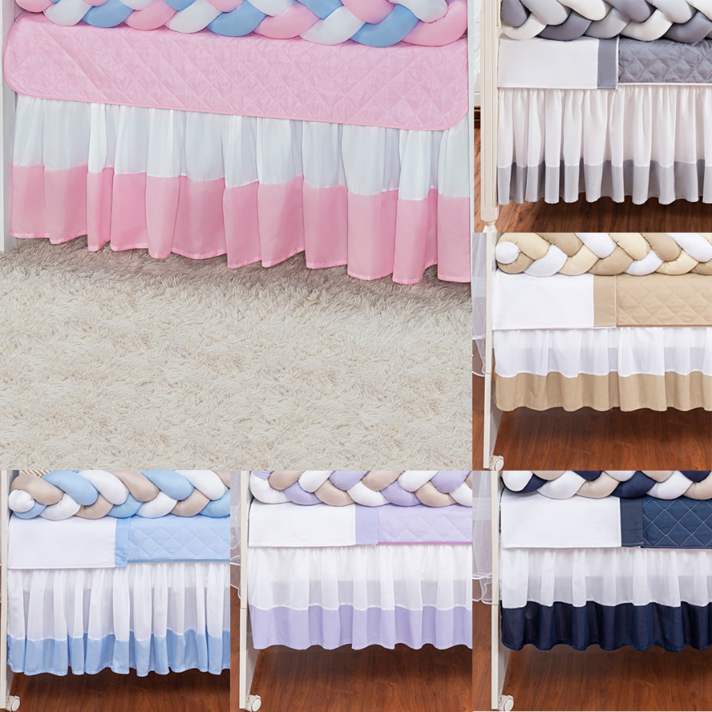 Saia de Berço Rosa Americano e Nacional dois lados babado várias cores