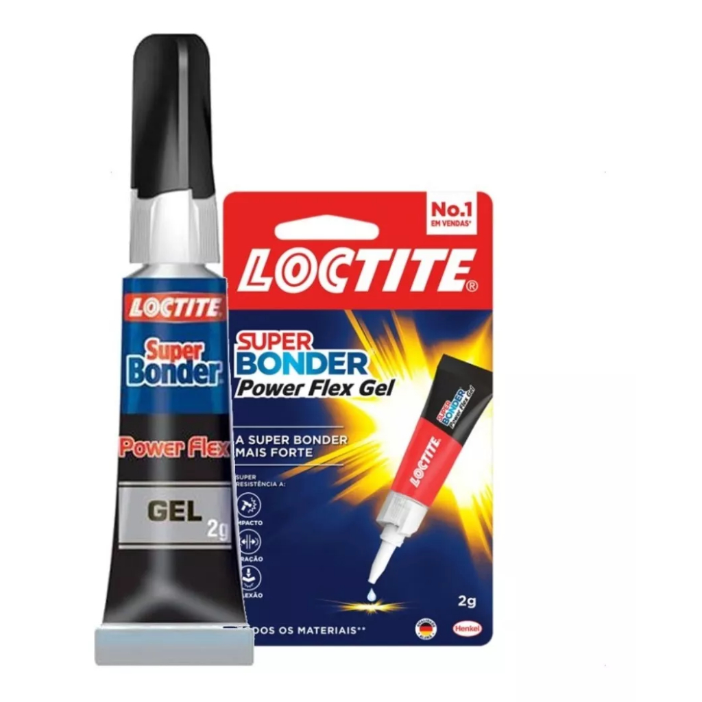 Cola Super Bonder Power Flex Gel 2g Loctite Extra Forte Borracha Couro Madeira Metal Porcelana