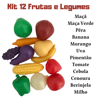 Kit Frutas Frutinhas Legumes De Brinquedo 12 Peças em Oferta na Shopee