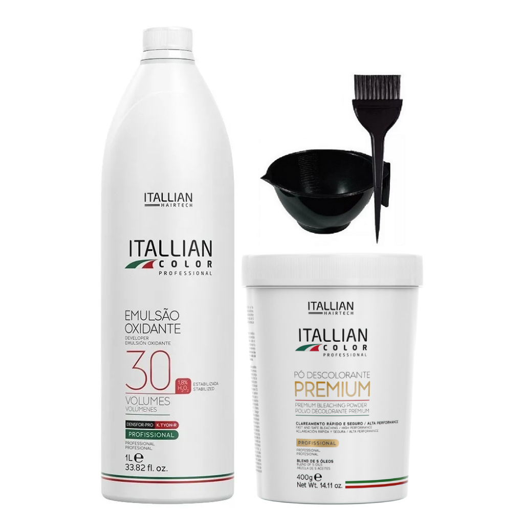 Itallian Color Pó Descolorante premium Powder 400g + Ox30