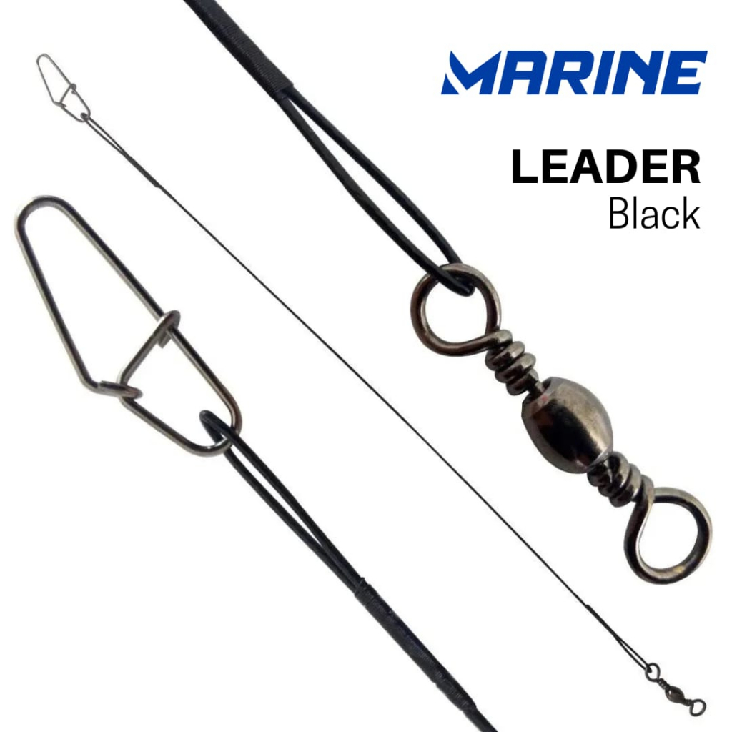 Chicote Empate Leader Cabo de Aço Black Marine c/ 10 ou 20 pçs - Varios Tamanhos em Oferta na Shopee