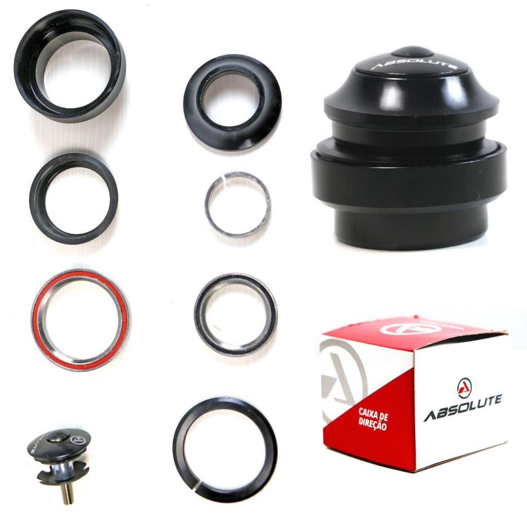 Movimento direção tapered bike montagem espiga conica em quadro headset 1/8 absolute