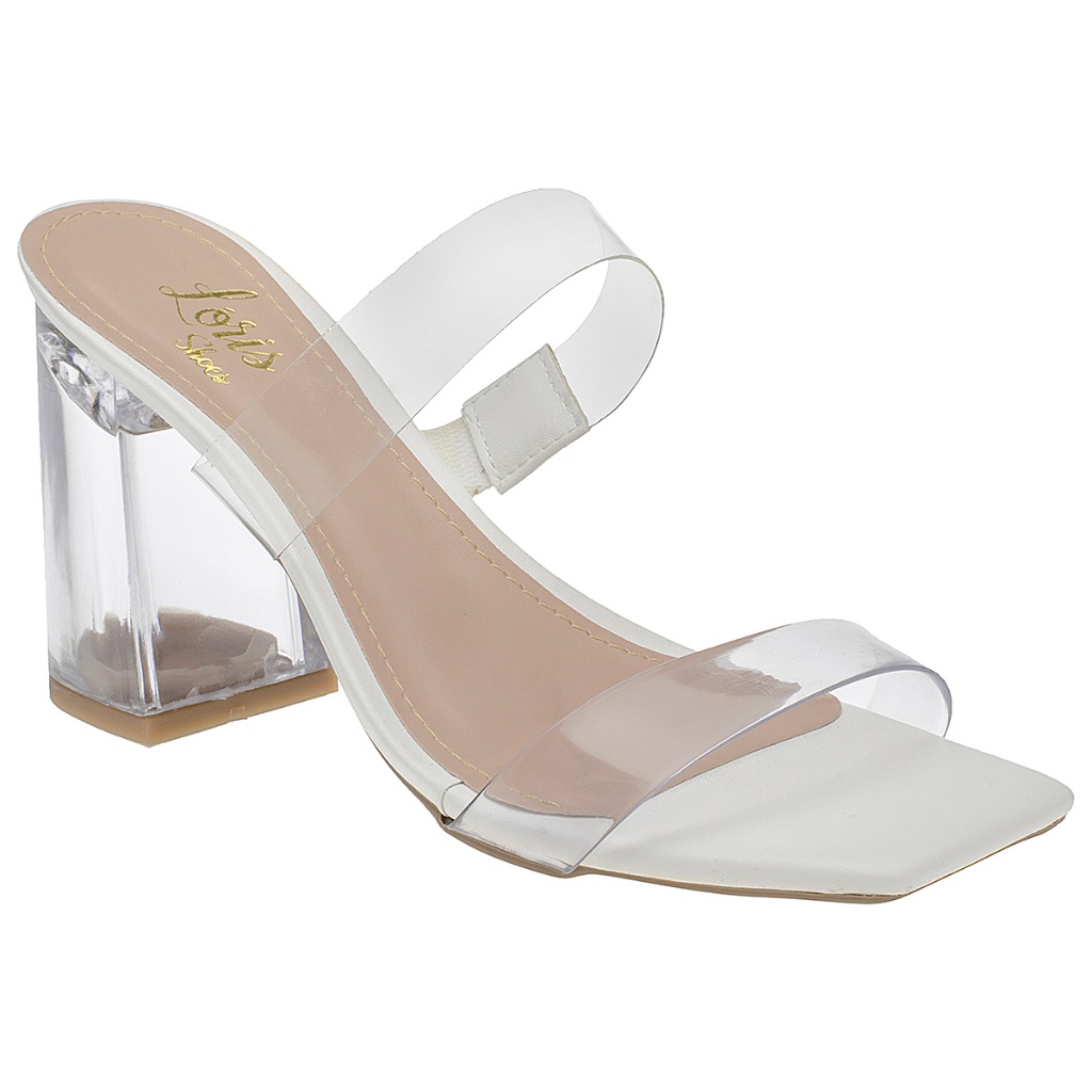 Tamanco Feminino Transparente Salto Grosso Alto Acrílico 156 - Women Shoes