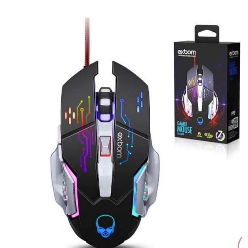 Mouse Gamer com Fio USB EXBOM MS-G280 4800 DPI