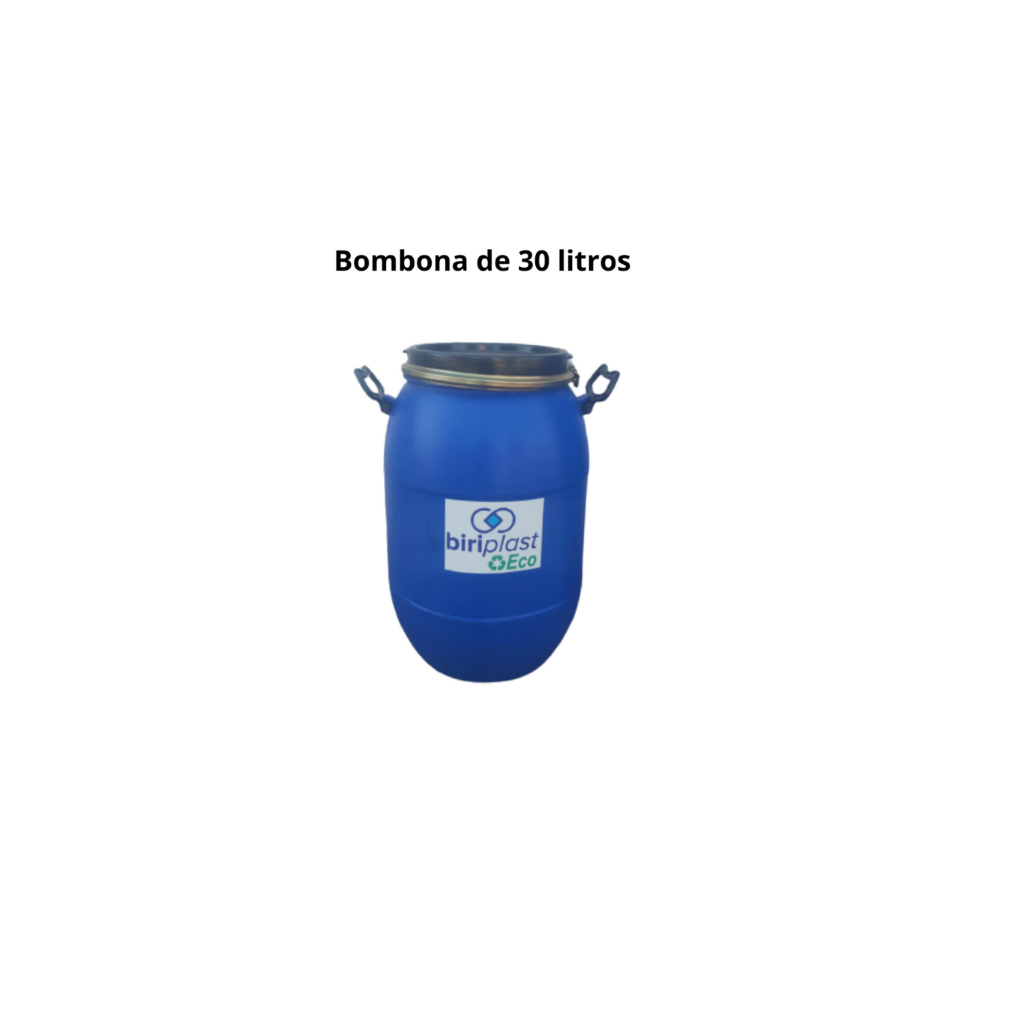 Biriplast Eco Tambor/Bombona/Galão 30 Litros  com Tampa e Lacre