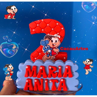 vela Mônica em biscuit aniversário em Oferta na Shopee