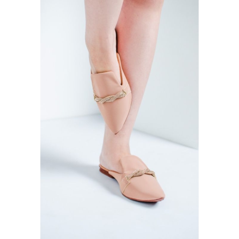 Mule Com Detalhe Strass Muller Sapato Elegante Pedras Tendência Luxo