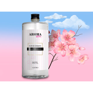 Água Perfumada Aromatizador Perfume Aroma Flor De Cerejeira Ambiente Para Lençois Roupas E Tecidos 1000ml Lojas Roupas Sacolas Presentes Não Agride O Tecidos