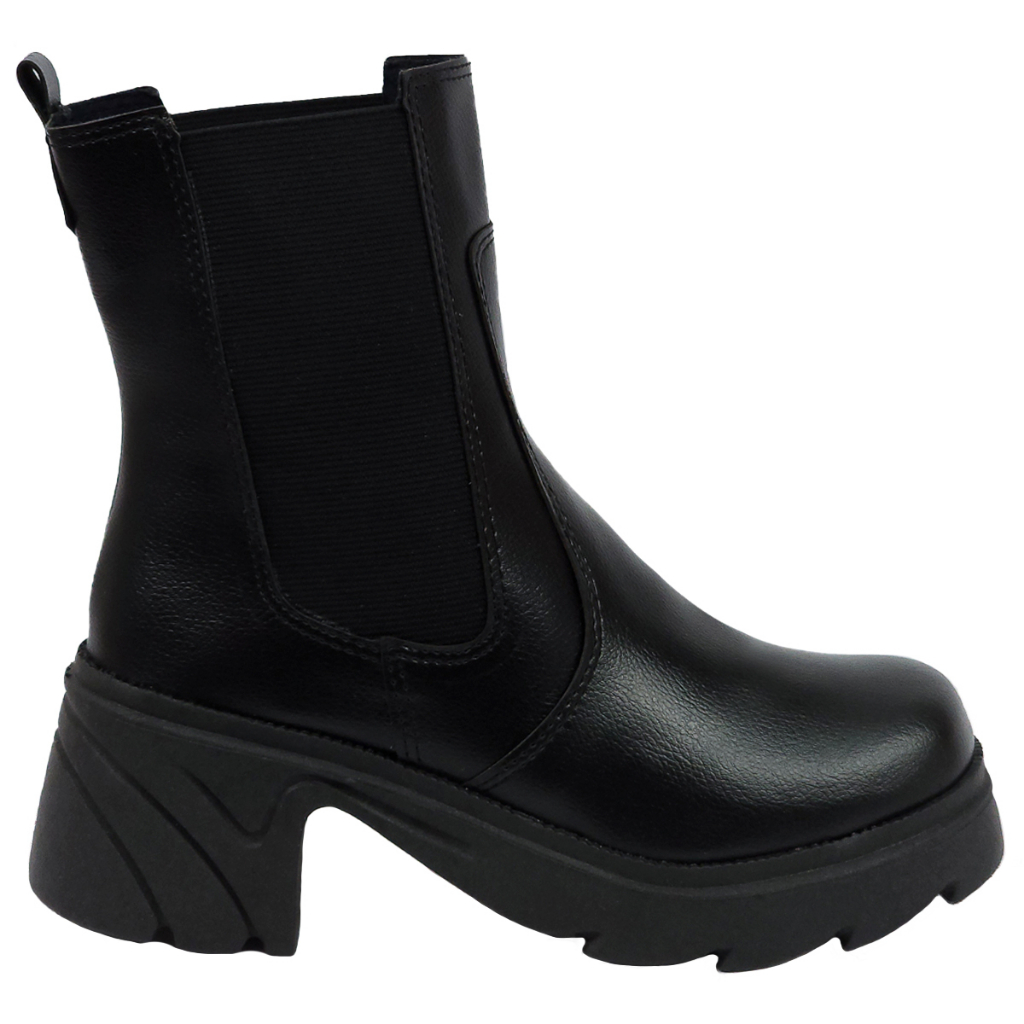 Bota Chelsea Coturno Feminina Salto Grosso Cano Curto detalhe em Elástico Inverno em Oferta na Shopee