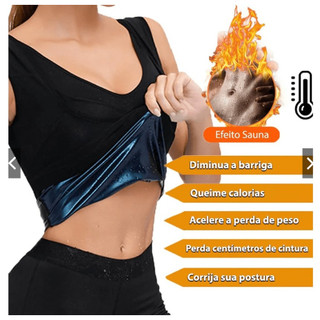Cinta Regata Feminina Queima Gorduras Barriga Camiseta Sauna
