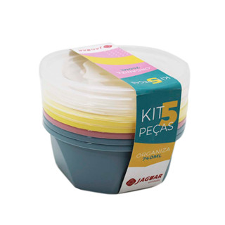 Conjunto com 5 Potes Org 740ML Versátil Plástico Resistente Cores Sortidas Utensílios para Cozinha/casa