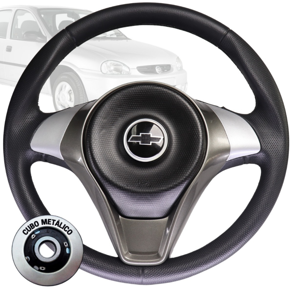 Volante Esportivo Palio Grafite Para GM Corsa Joy Maxx Premium Frente Montana