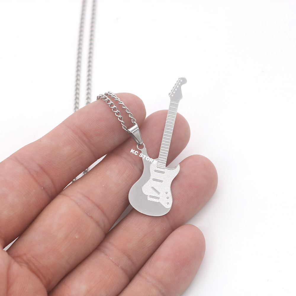 colar banhado banda guitarra musica music em aço inox pode molhar não escurece alto qualidade masculino feminino em Oferta na Shopee