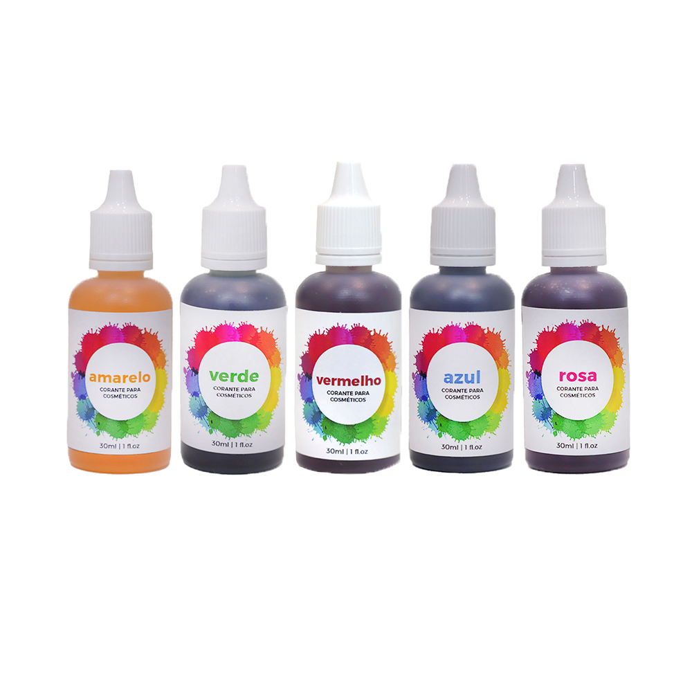 Kit Corante Cosmético 05 unidades 30ml - para Sabonetes e Cosméticos em Oferta na Shopee