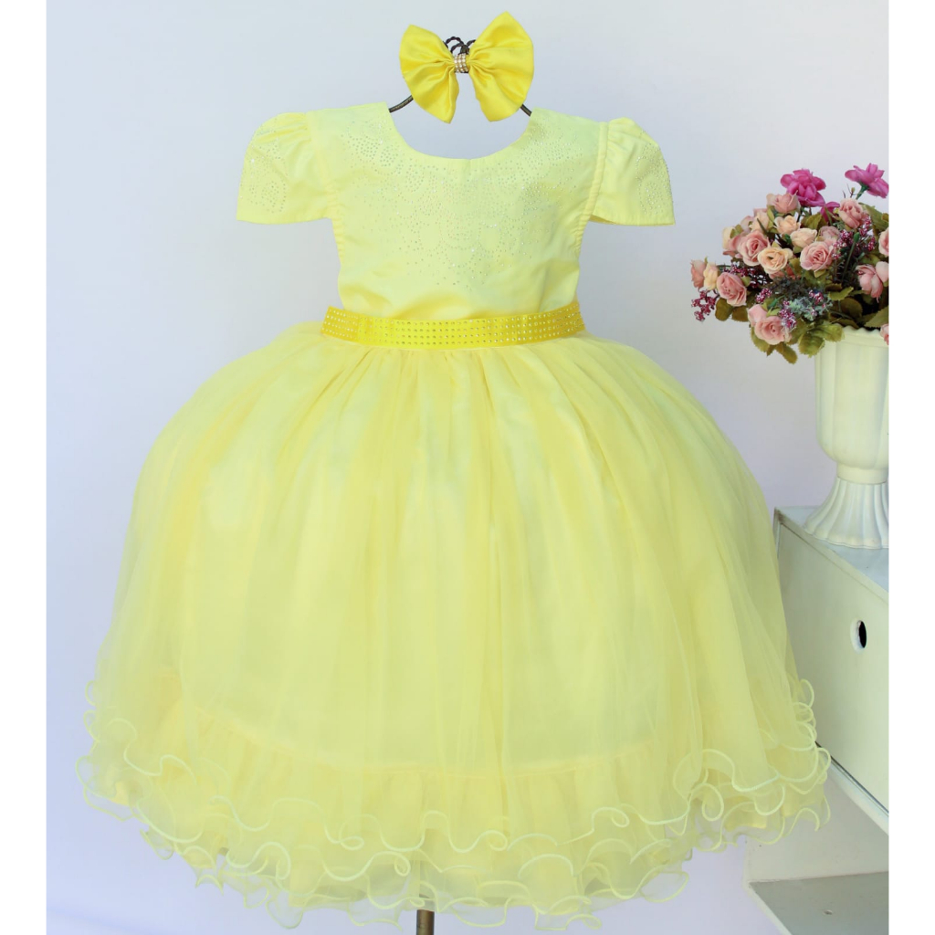 Vestido Infantil Longo Encantado Festa Casamento Daminha Casamento Com Tiara