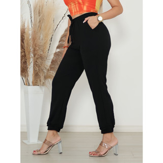 calça jogger feminina duna casual com bolso elastico moda blogueira bomber