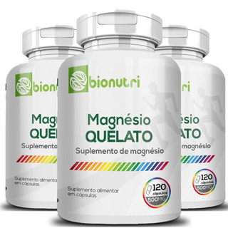 Kit 3x Magnésio Quelato 120 Cápsulas - Bionutri - Suplemento de Magnésio