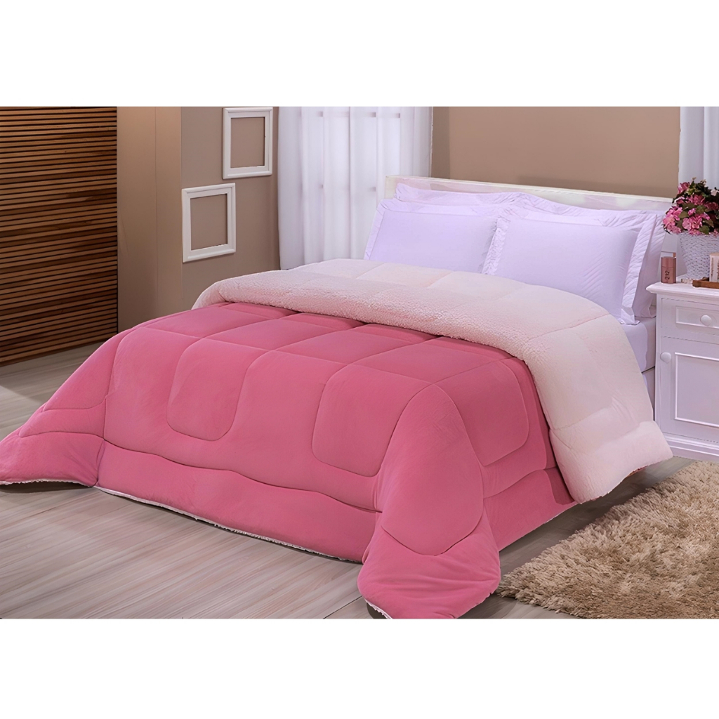 Detalhes do Coberdrom Cobertor Casal Queen Dupla Face 2,40m x 2,20m