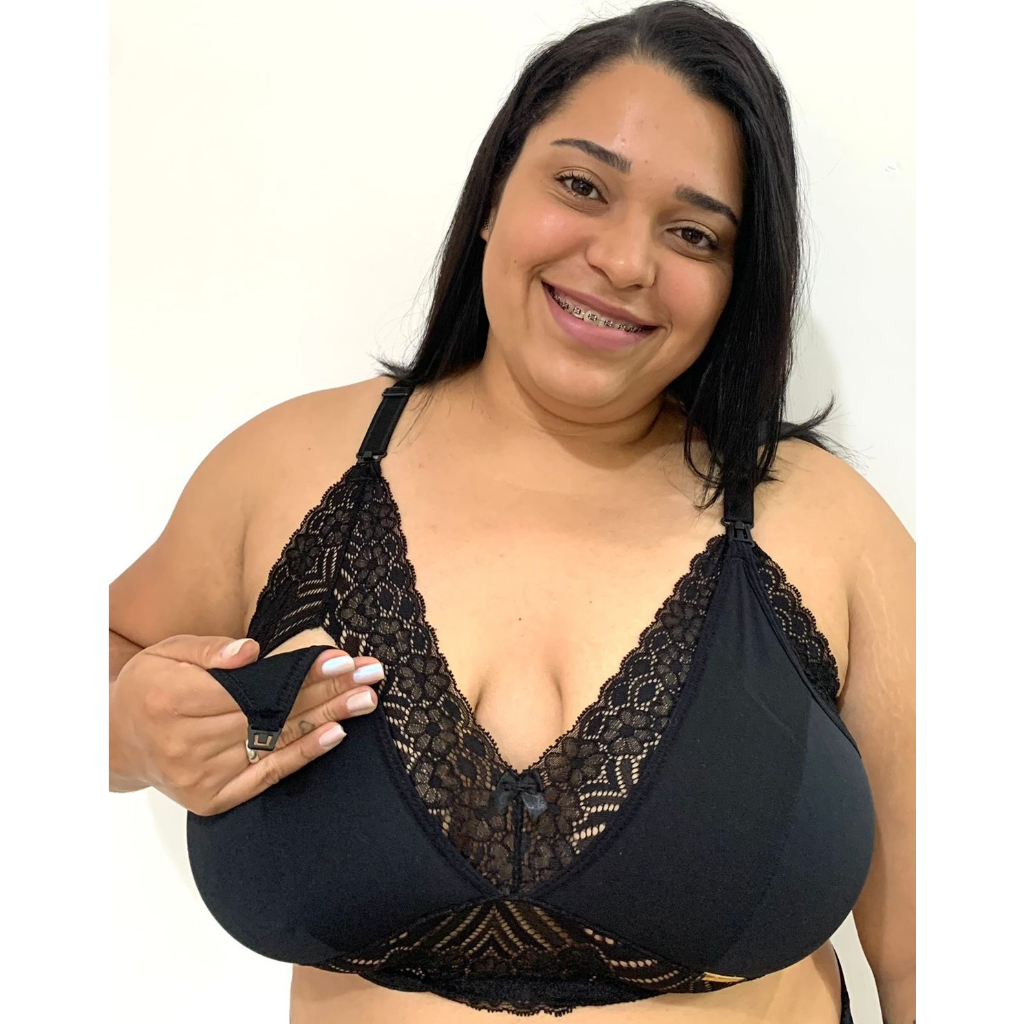 KIT 2 Sutiã Soutien Amamentação Renda PLUS SIZE Gestante Busto