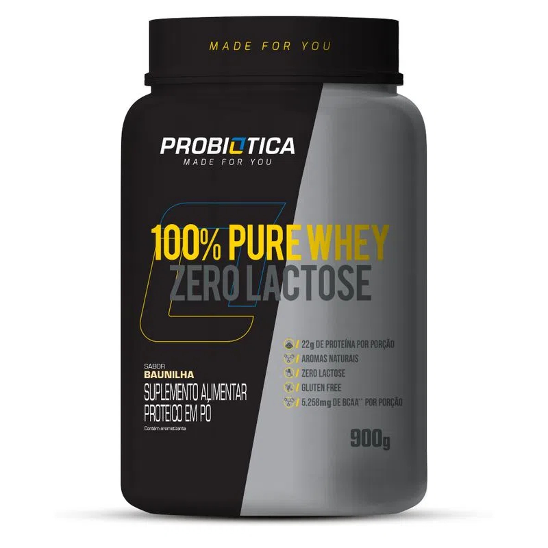 Whey Protein 100% Pure Zero Lactose 900G - Probiótica