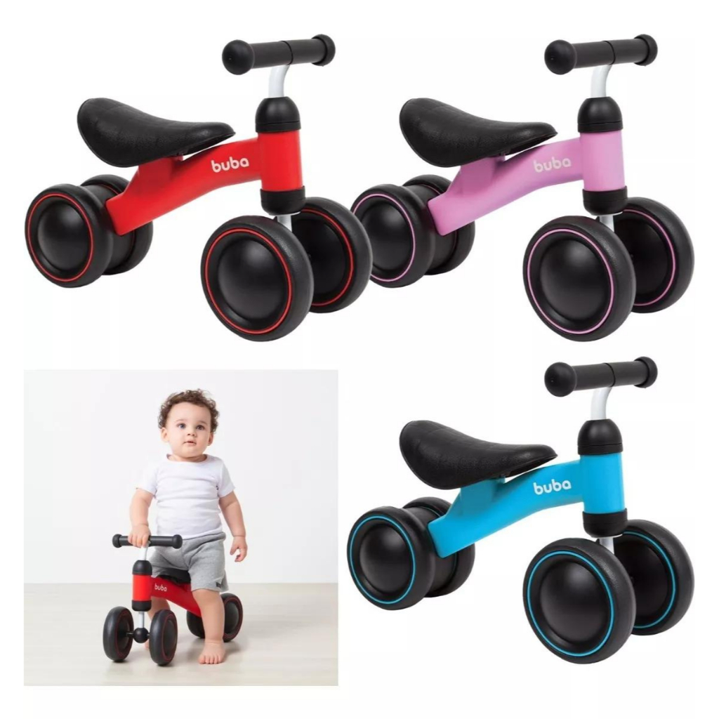 Bicicleta Para Equilíbrio 4 Rodas Bebê Buba infantil