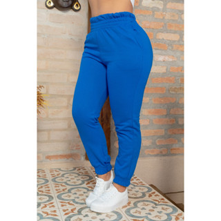 Calça Jogger Feminina Cintura Alta Moletom Flanelado Grosso