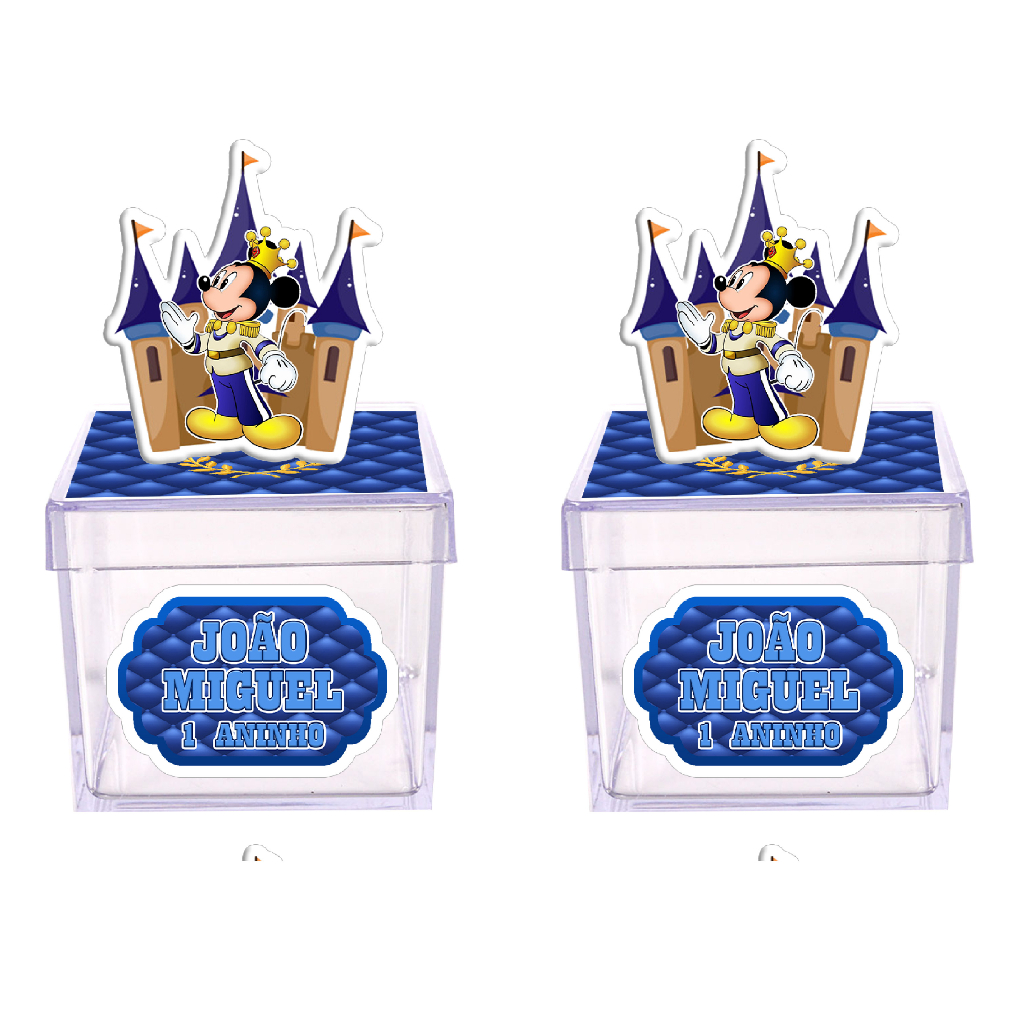 Caixinha Personalizada Mickey Realeza (10 Unidade) em Oferta na Shopee