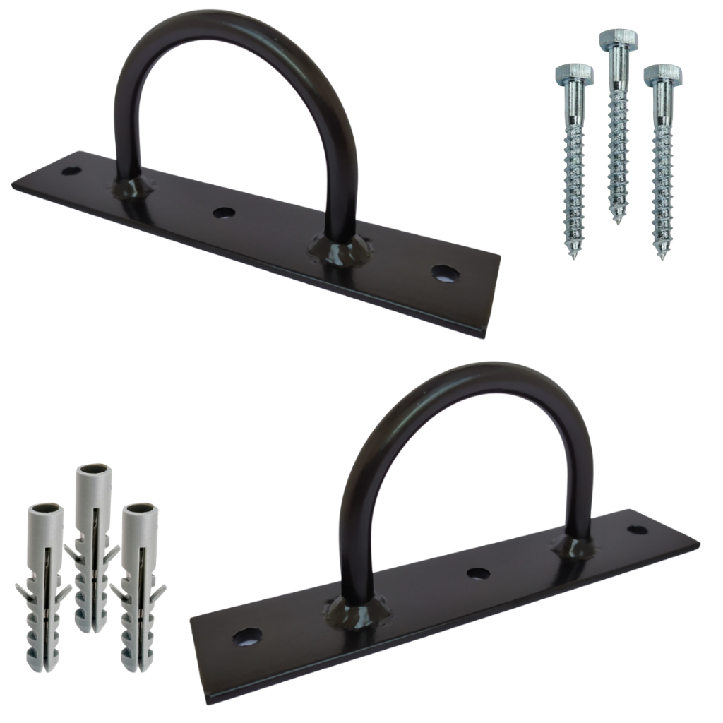 2 Kit Suporte Corda Lira Trx Argola Olimpica Resistente Rope Com Parafuso