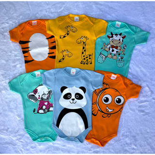 Body Infantil Bebê Temático de animais/pet || 100%Algodão em Oferta na Shopee
