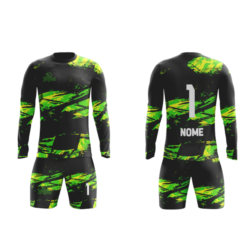 Camiseta uniforme goleiro kit camiseta calção dry personalizado