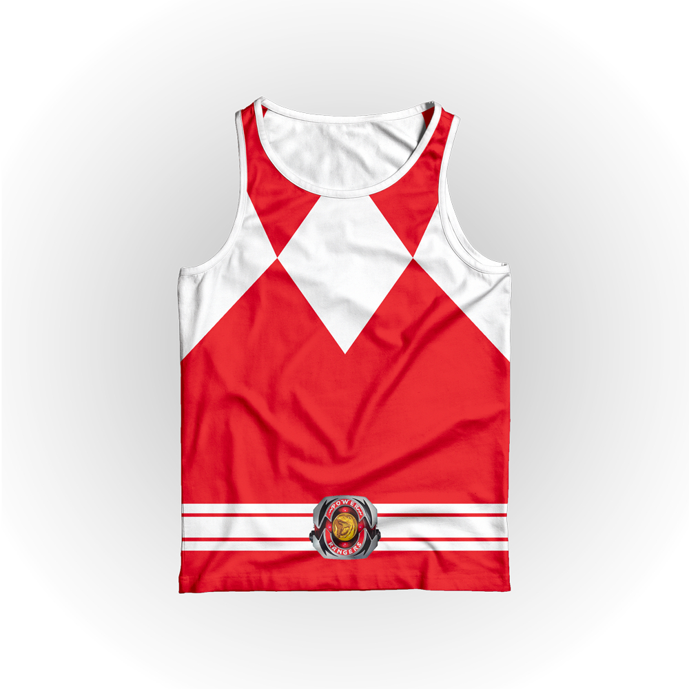 Camiseta Regata Power Ranger Vermelho Geek Dry Alta Qualidade