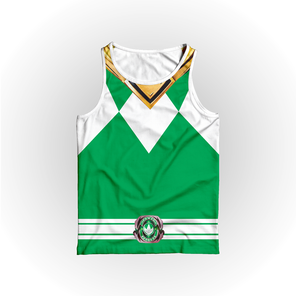 Camiseta Regata Power Ranger Verde Geek Dry Alta Qualidade